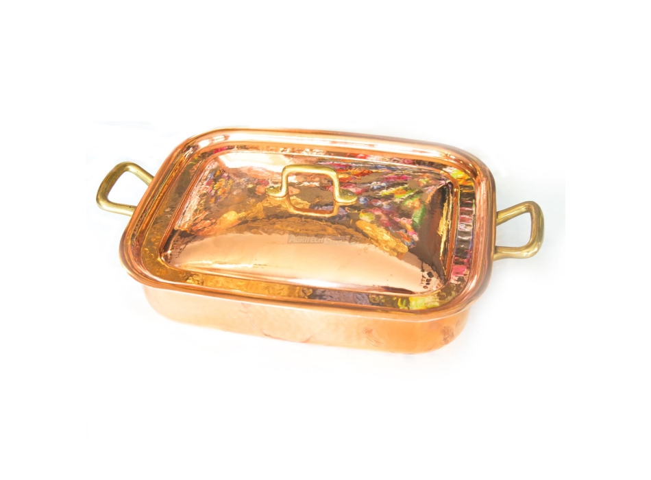 Teglia in rame a 2 manici con coperchio Agritech Store