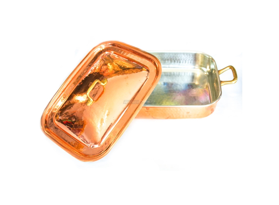 Teglia in rame a 2 manici con coperchio Agritech Store