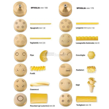 Trafile per pasta - Optional per macchina Chef in casa Agritech Store