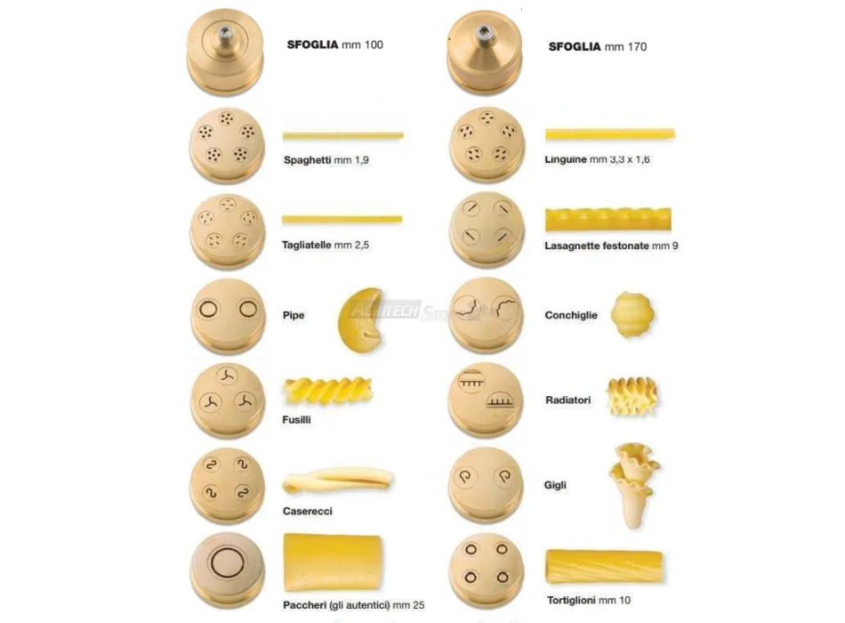 Trafile per pasta - Optional per macchina Chef in casa Agritech Store