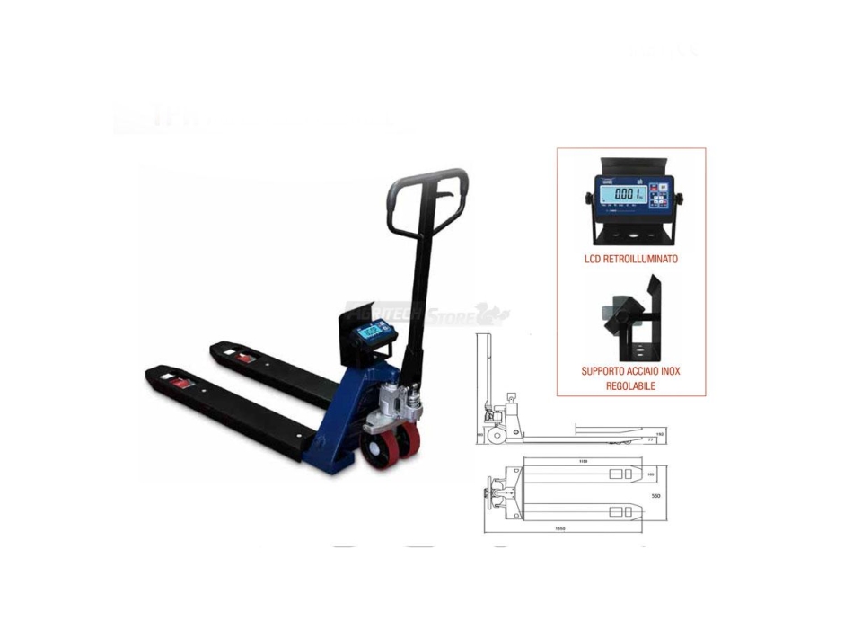 Transpallet pesatore Wunder portata max 2000 Kg Agritech Store