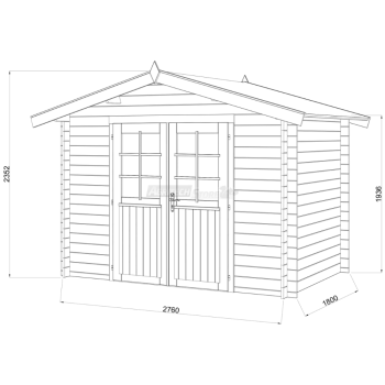 Valentine A – Casetta da Giardino in Legno di Abete Marrone 296x200cm Agritech Store