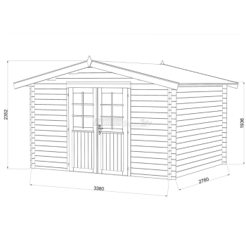 Valentine B – Casetta da Giardino in Legno di Abete Marrone 358x296cm Agritech Store