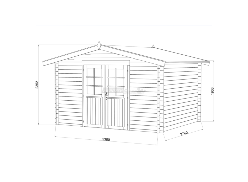 Valentine B – Casetta da Giardino in Legno di Abete Marrone 358x296cm Agritech Store