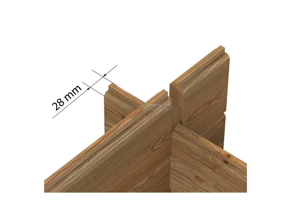 Valentine B – Casetta da Giardino in Legno di Abete Marrone 358x296cm Agritech Store