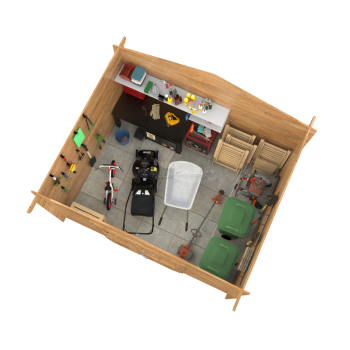 Valentine B – Casetta da Giardino in Legno di Abete Marrone 358x296cm Agritech Store