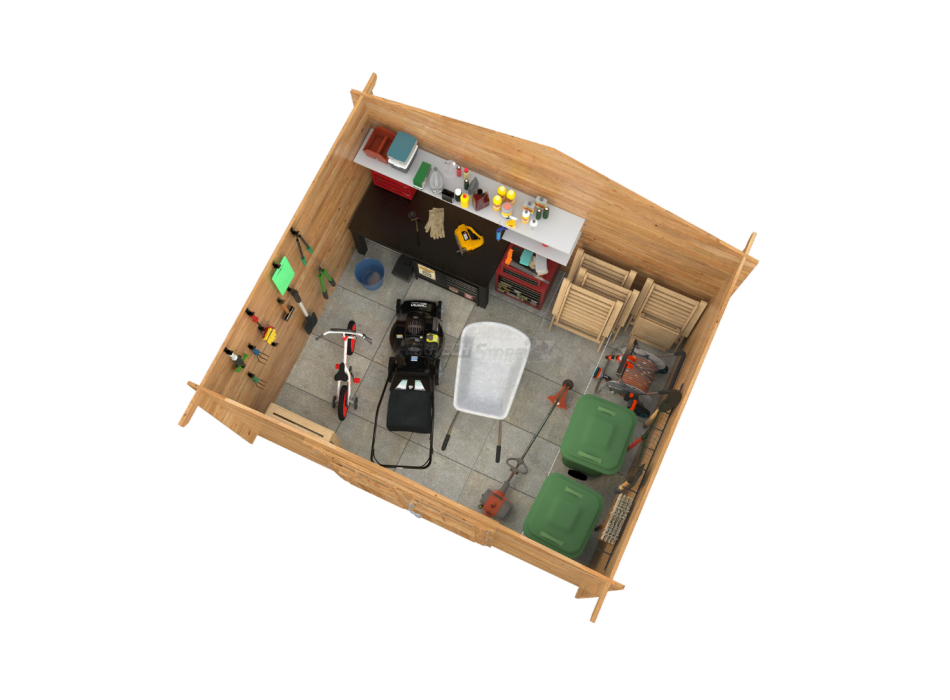 Valentine B – Casetta da Giardino in Legno di Abete Marrone 358x296cm Agritech Store