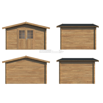 Valentine B – Casetta da Giardino in Legno di Abete Marrone 358x296cm Agritech Store