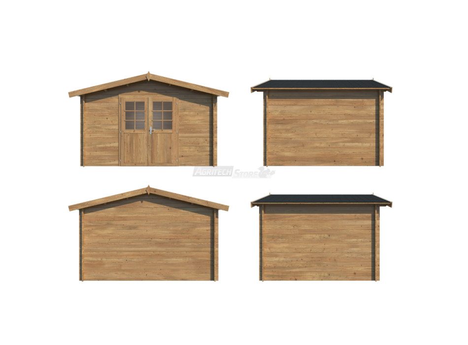 Valentine B – Casetta da Giardino in Legno di Abete Marrone 358x296cm Agritech Store